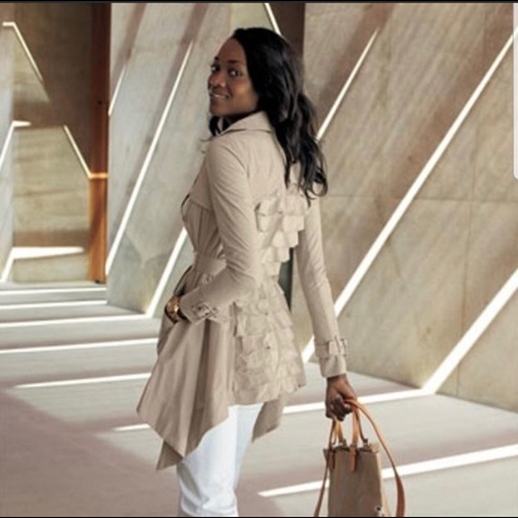 BCBG Ruffled Trench Rare find! - Picture 2 of 9